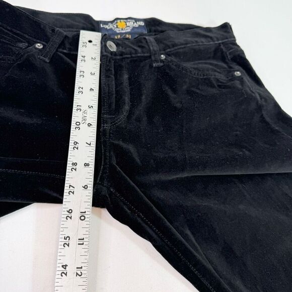 Lucky Brand Pants Womens 31 Velvet Velour Black Jeans Straight Retro - Picture 3 of 8
